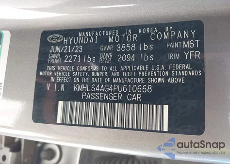 2023 Hyundai Elantra Sel from USA, damaged, VIN KMHLS4AG4PU610668